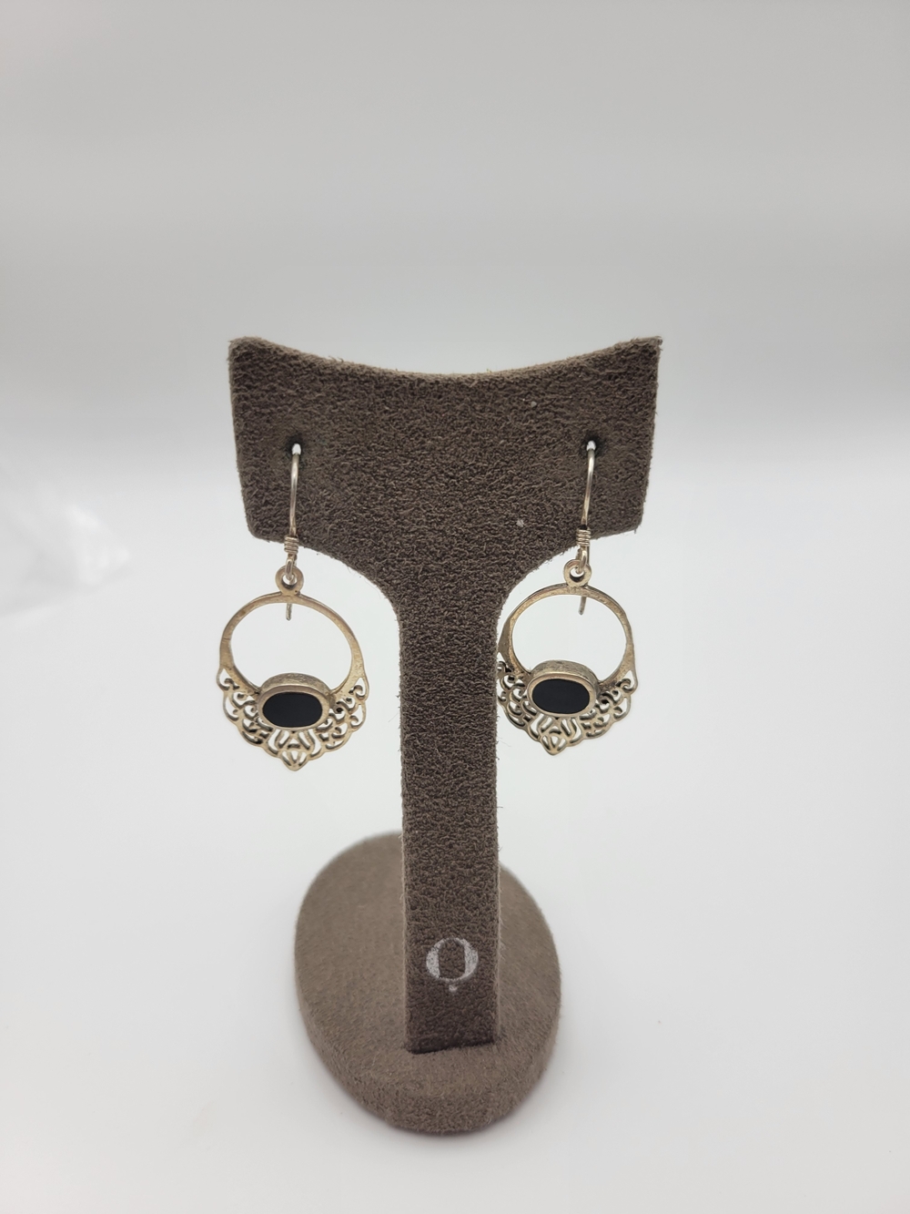 Sterling silver 925 CW black onyx dangle earrings